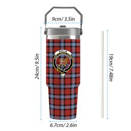 ScotsTee Shop Scottish Baillie of Polkemmet Red Ancient Crest Tartan Flip Straw Tumbler 20oz 30oz