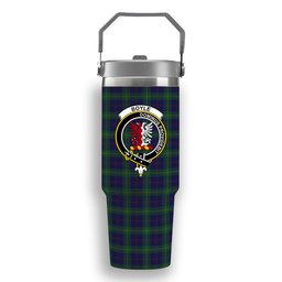 ScotsTee Shop Scottish Boyle Crest Tartan Flip Straw Tumbler 20oz 30oz