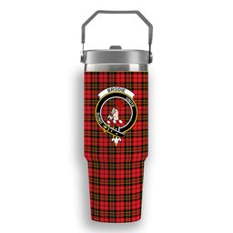 ScotsTee Shop Scottish Brodie Modern Crest Tartan Flip Straw Tumbler 20oz 30oz