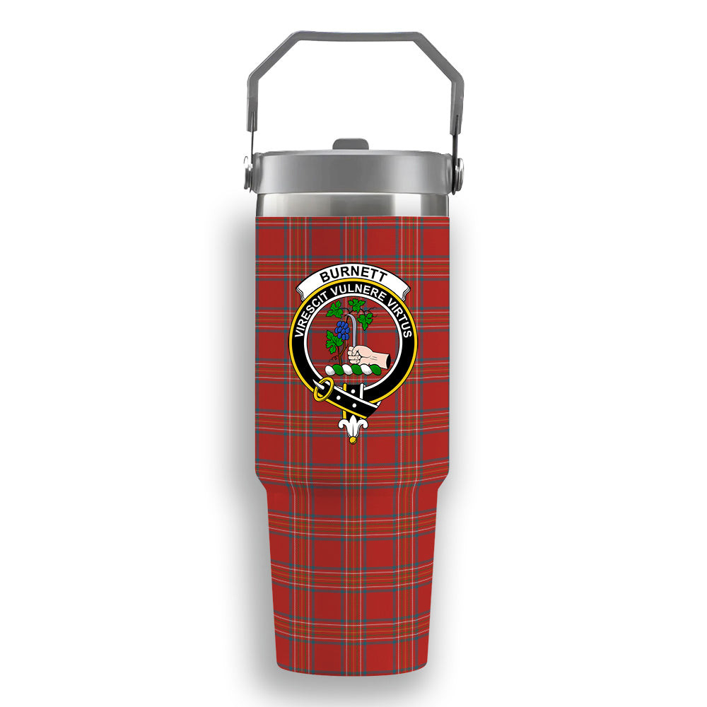 ScotsTee Shop Scottish Burnett of Leys Ancient Crest Tartan Flip Straw Tumbler 20oz 30oz
