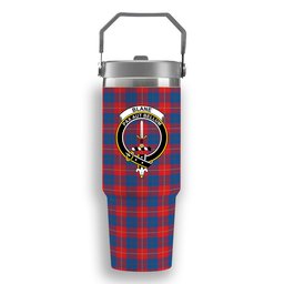 ScotsTee Shop Scottish Blane Crest Tartan Flip Straw Tumbler 20oz 30oz