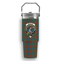 ScotsTee Shop Scottish Beattie (Beatty) Ancient Crest Tartan Flip Straw Tumbler 20oz 30oz