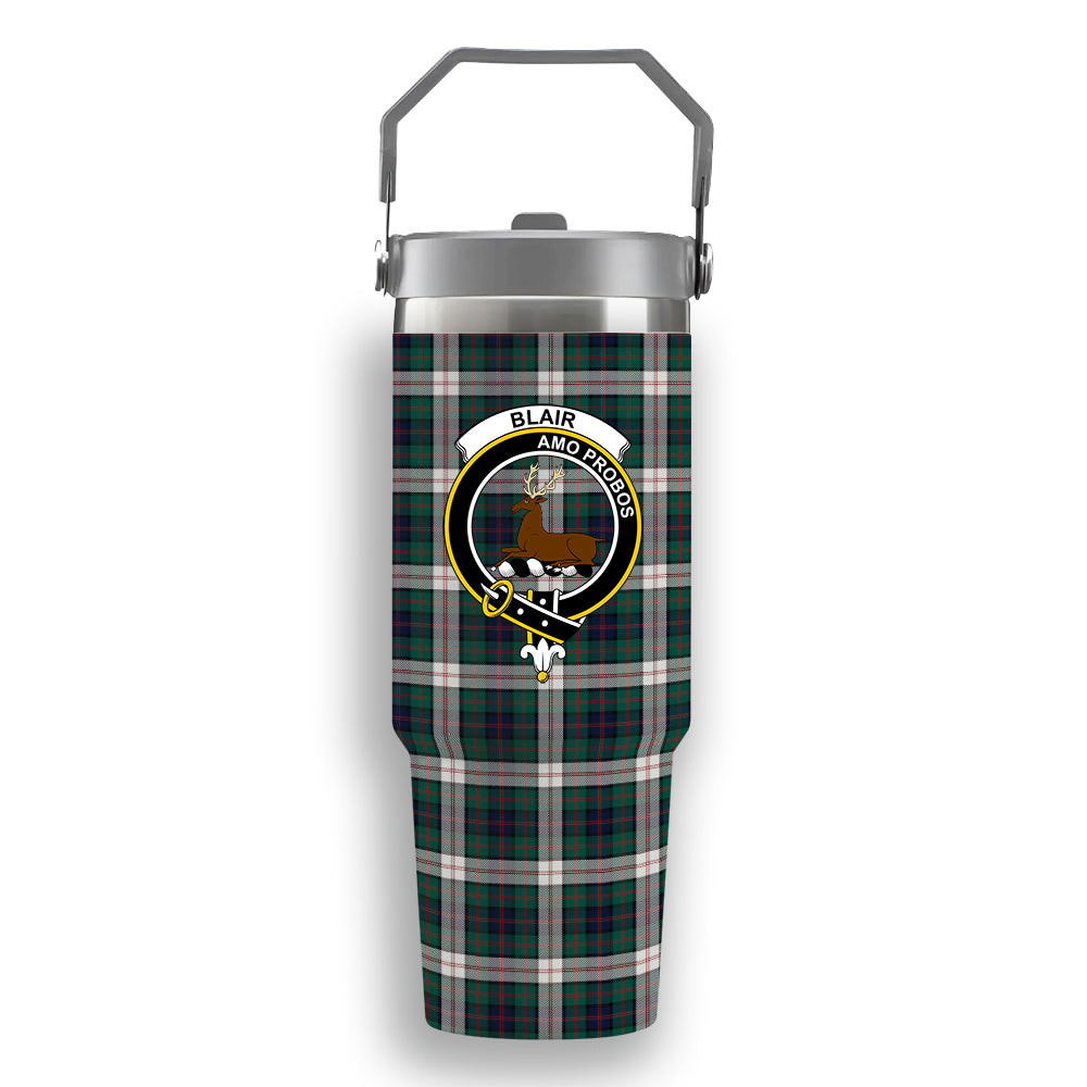 ScotsTee Shop Scottish Blair Dress Modern Crest Tartan Flip Straw Tumbler 20oz 30oz