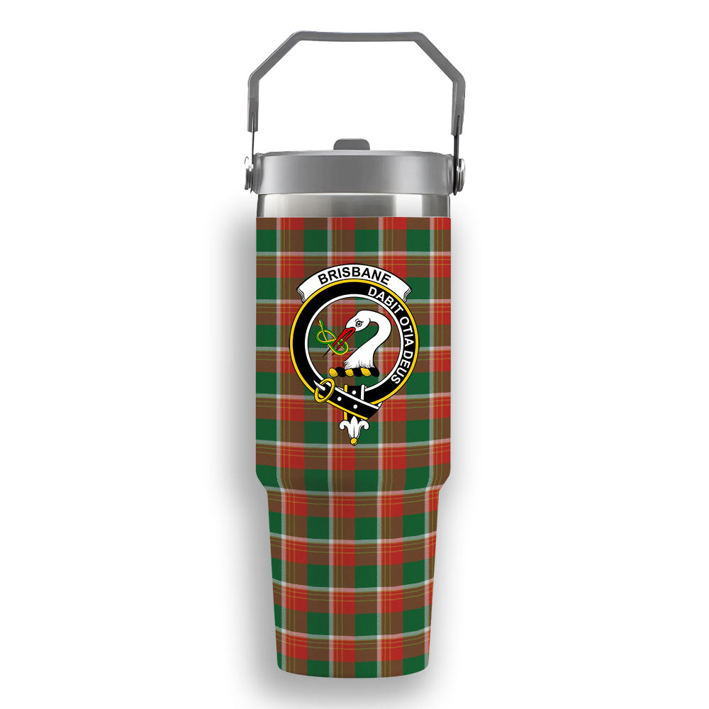 ScotsTee Shop Scottish Brisbane Ancient Crest Tartan Flip Straw Tumbler 20oz 30oz