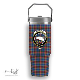 ScotsTee Shop Scottish Bethune Crest Tartan Flip Straw Tumbler 20oz 30oz