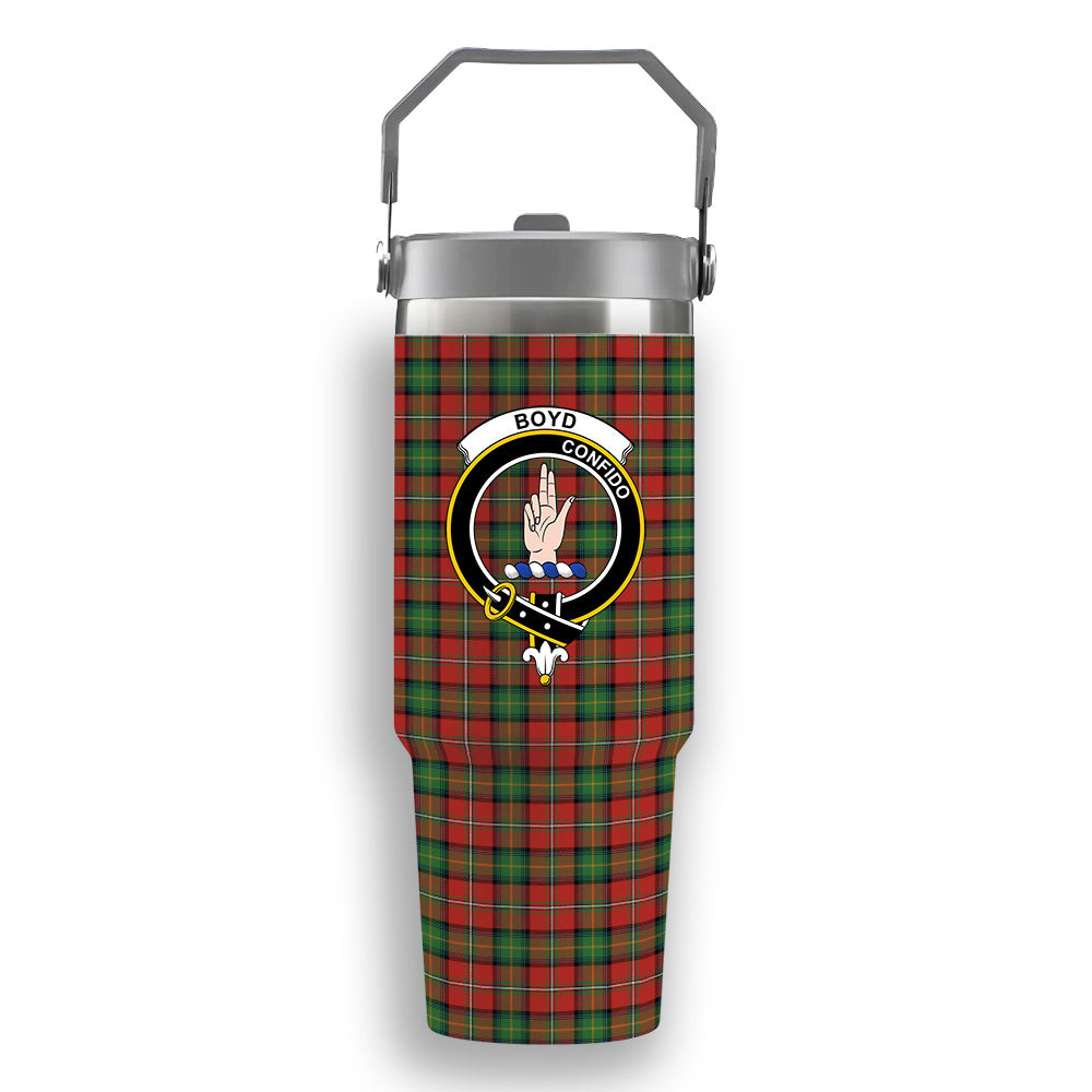 ScotsTee Shop Scottish Boyd Ancient Crest Tartan Flip Straw Tumbler 20oz 30oz