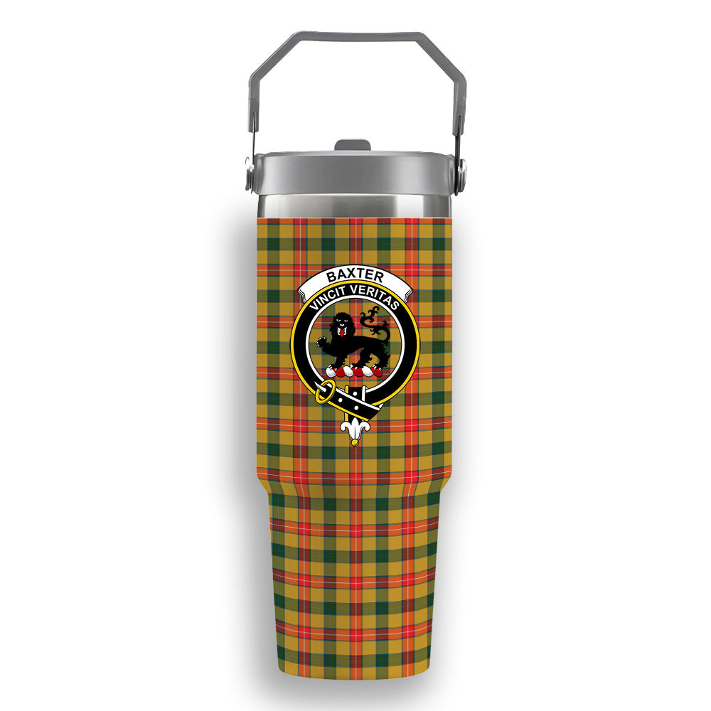 ScotsTee Shop Scottish Baxter SC Crest Tartan Flip Straw Tumbler 20oz 30oz