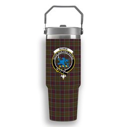 ScotsTee Shop Scottish Bowie Dalgety Crest Tartan Flip Straw Tumbler 20oz 30oz