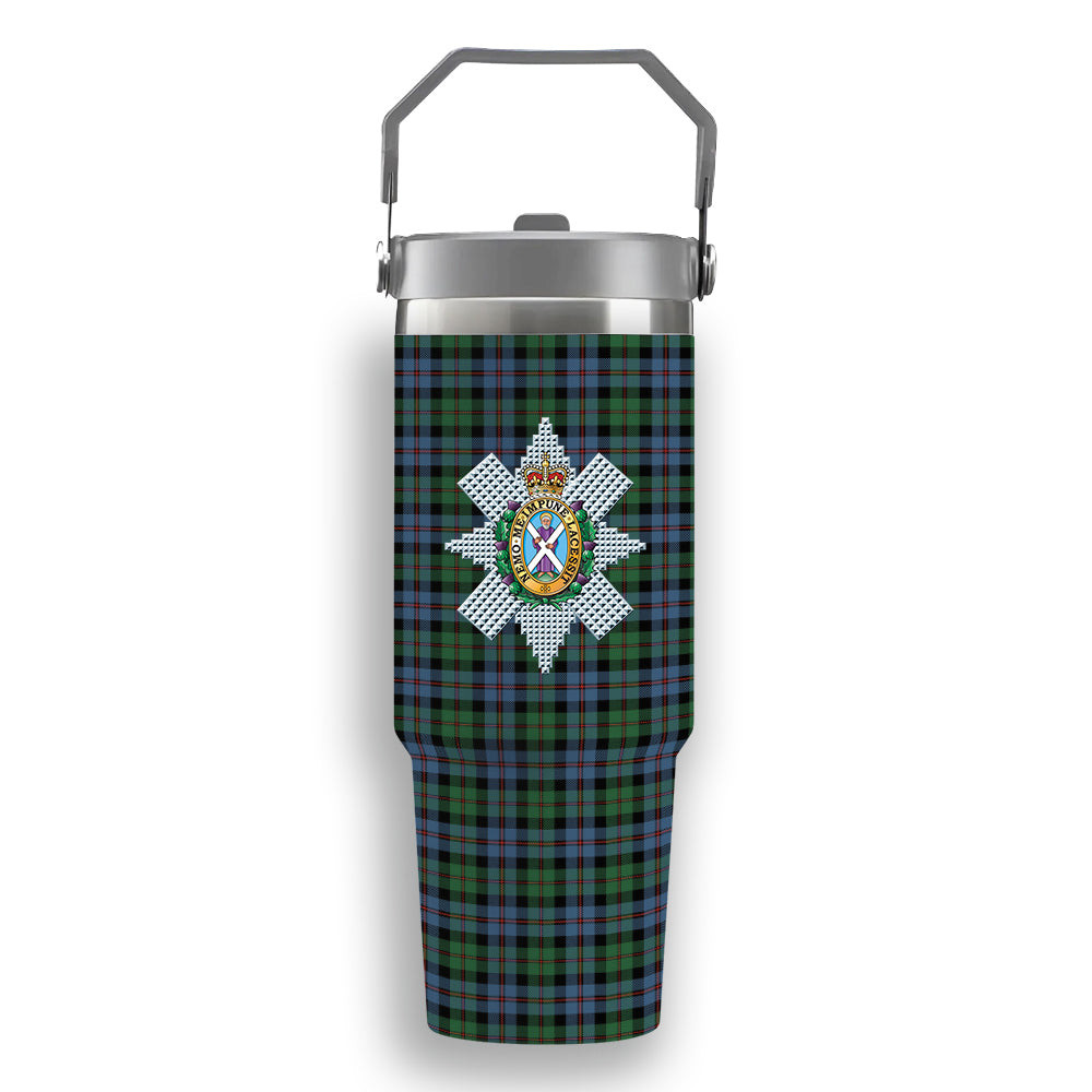ScotsTee Shop Scottish Black Watch Coarse Kilt Ancient Crest Tartan Flip Straw Tumbler 20oz 30oz