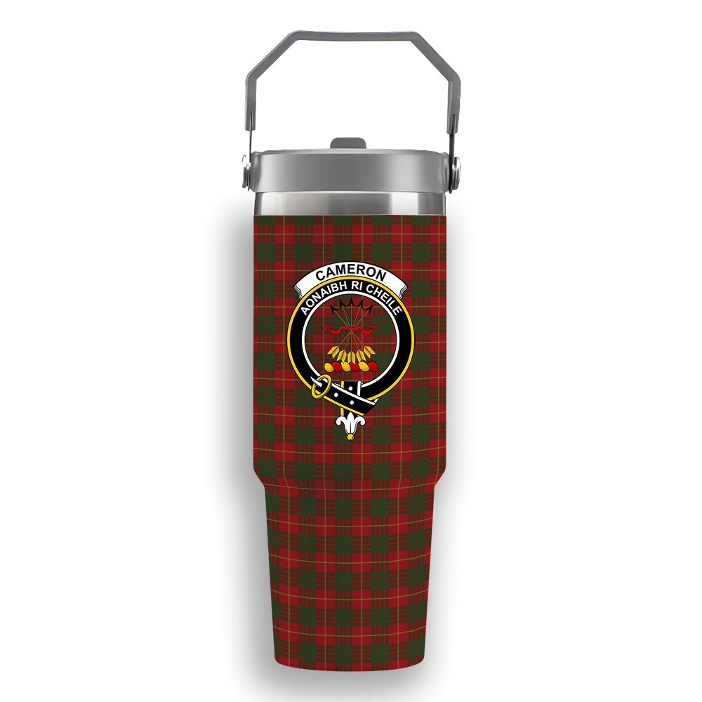 ScotsTee Shop Scottish Cameron Crest Tartan Flip Straw Tumbler 20oz 30oz