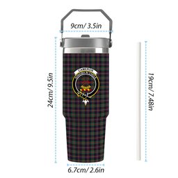 ScotsTee Shop Scottish Cameron Highlanders of Ottawa Crest Tartan Flip Straw Tumbler 20oz 30oz