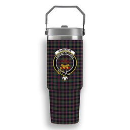 ScotsTee Shop Scottish Cameron Highlanders of Ottawa Crest Tartan Flip Straw Tumbler 20oz 30oz