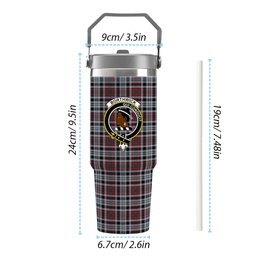 ScotsTee Shop Scottish Borthwick Dress Modern Crest Tartan Flip Straw Tumbler 20oz 30oz