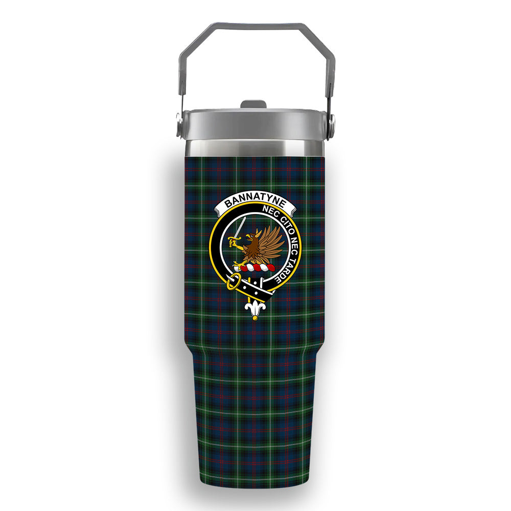 ScotsTee Shop Scottish Bannatyne Crest Tartan Flip Straw Tumbler 20oz 30oz