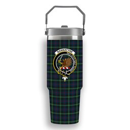 ScotsTee Shop Scottish Bannatyne Crest Tartan Flip Straw Tumbler 20oz 30oz