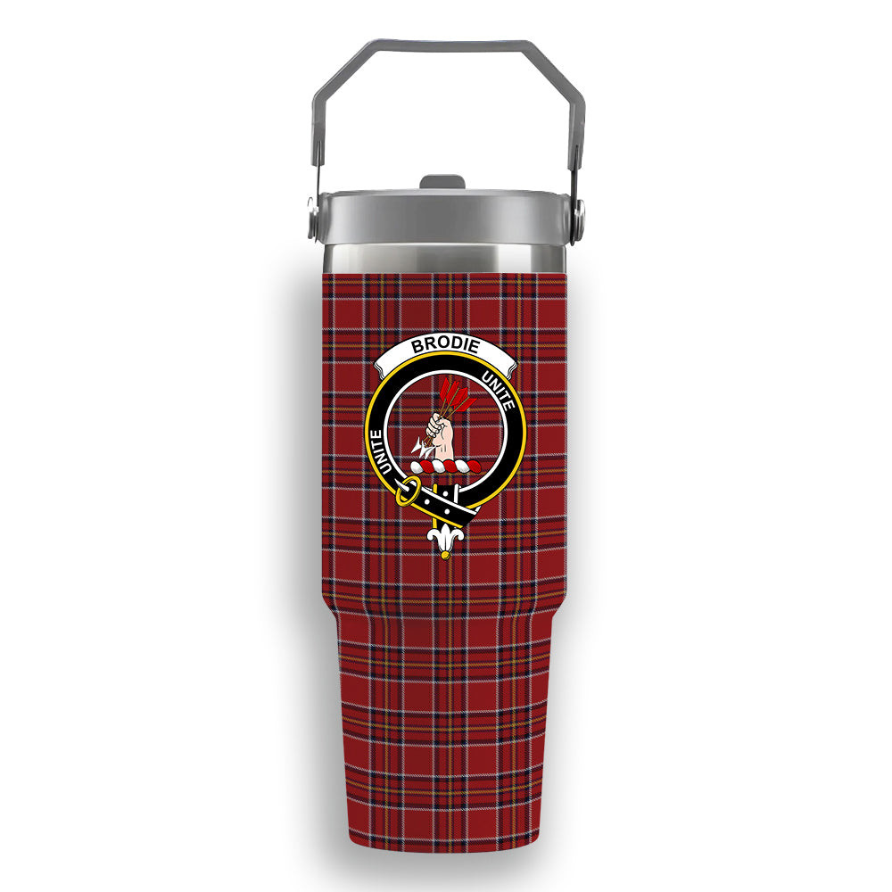ScotsTee Shop Scottish Brodie W & A Smith Crest Tartan Flip Straw Tumbler 20oz 30oz