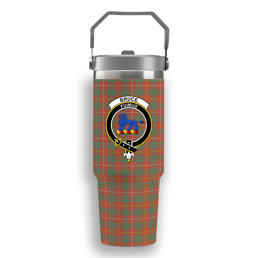 ScotsTee Shop Scottish Bruce Ancient Crest Tartan Flip Straw Tumbler 20oz 30oz