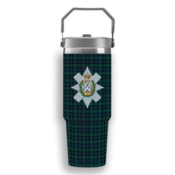 ScotsTee Shop Scottish Black Watch #3 Modern Crest Tartan Flip Straw Tumbler 20oz 30oz
