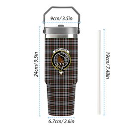 ScotsTee Shop Scottish Borthwick Dress Crest Tartan Flip Straw Tumbler 20oz 30oz