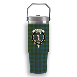 ScotsTee Shop Scottish Balfour Hunting Crest Tartan Flip Straw Tumbler 20oz 30oz