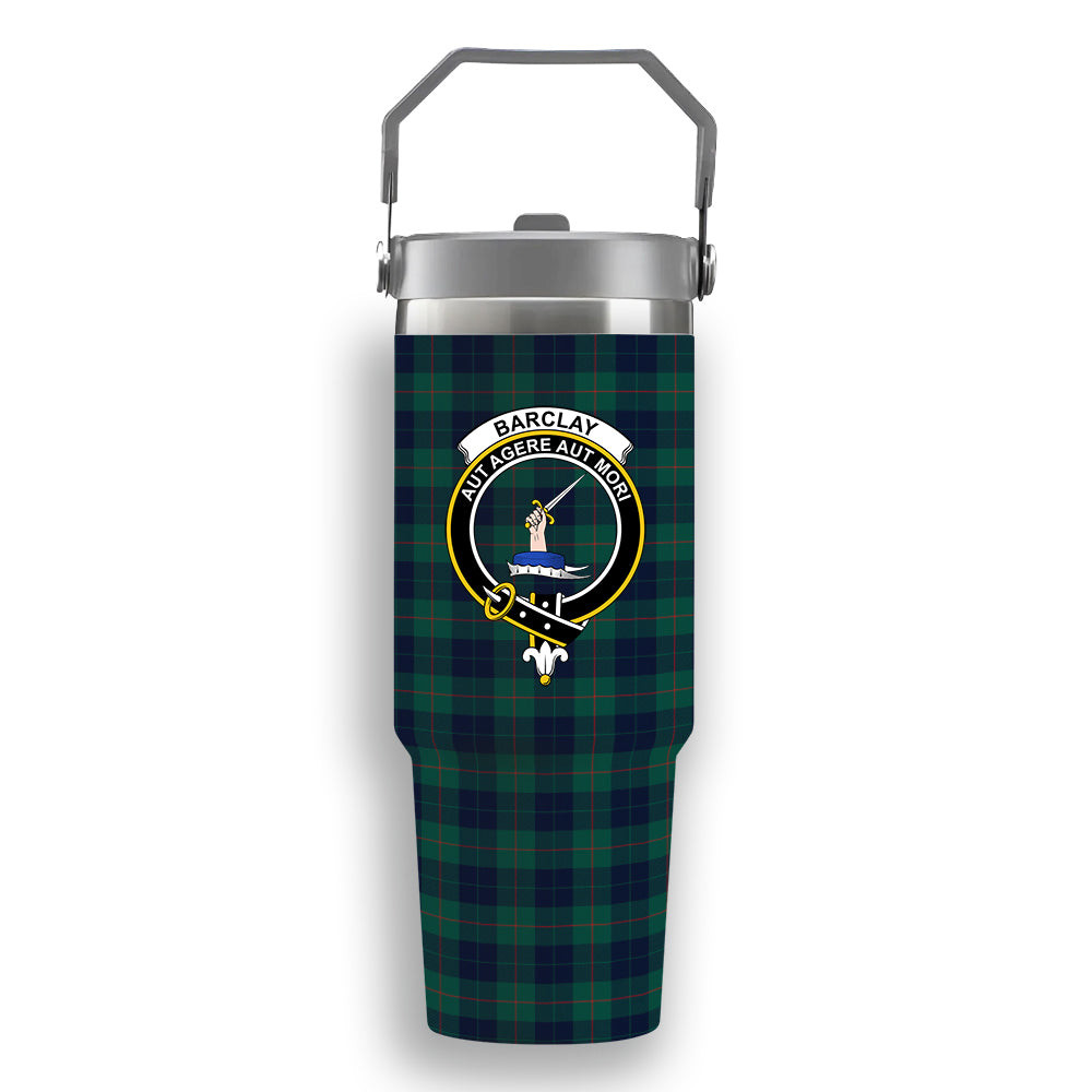 ScotsTee Shop Scottish Barclay Hunting Modern Crest Tartan Flip Straw Tumbler 20oz 30oz
