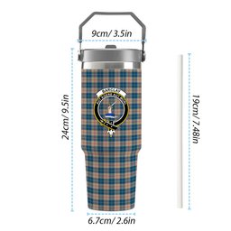 ScotsTee Shop Scottish Barclay Hunting #2 Modern Clan Crest Tartan Flip Straw Tumbler 20oz 30oz