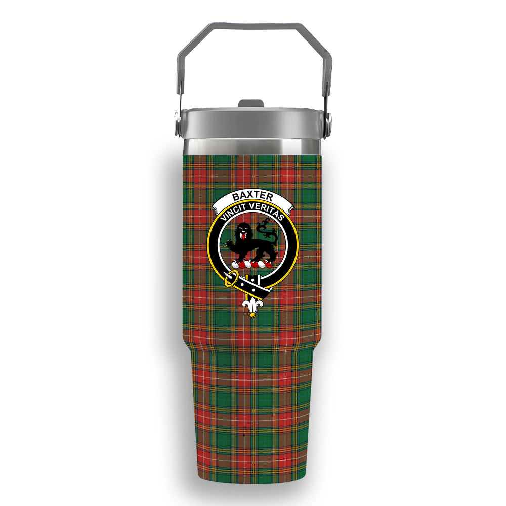 ScotsTee Shop Scottish Baxter Ancient Crest Tartan Flip Straw Tumbler 20oz 30oz