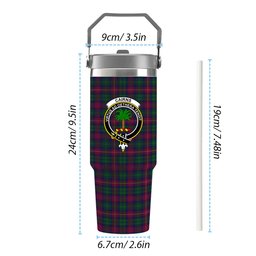ScotsTee Shop Scottish Cairns of Finavon Crest Tartan Flip Straw Tumbler 20oz 30oz