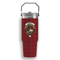 ScotsTee Shop Scottish Burnett of Leys Dress Crest Tartan Flip Straw Tumbler 20oz 30oz