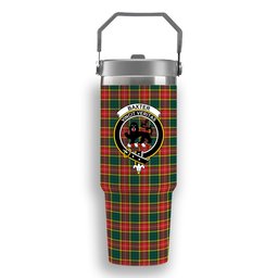 ScotsTee Shop Scottish Baxter of Balgavies Modern Crest Tartan Flip Straw Tumbler 20oz 30oz