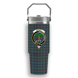 ScotsTee Shop Scottish Bisset Modern Crest Tartan Flip Straw Tumbler 20oz 30oz
