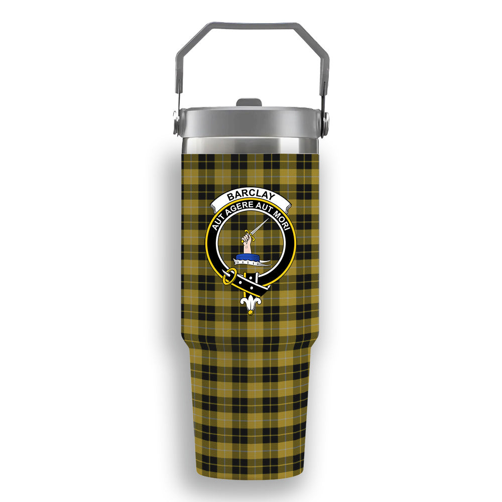 ScotsTee Shop Scottish Barclay Dress Crest Tartan Flip Straw Tumbler 20oz 30oz