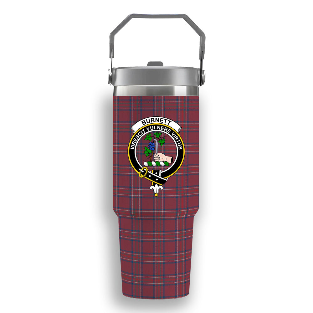 ScotsTee Shop Scottish Burnett Hunting Modern Crest Tartan Flip Straw Tumbler 20oz 30oz