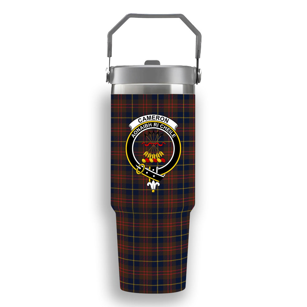 ScotsTee Shop Scottish Cameron Hunting Modern Crest Tartan Flip Straw Tumbler 20oz 30oz