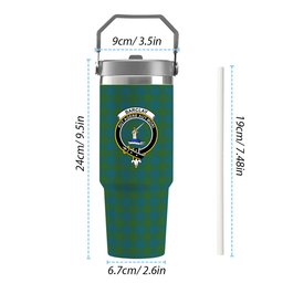 ScotsTee Shop Scottish Barclay Hunting Ancient Clan Crest Tartan Flip Straw Tumbler 20oz 30oz
