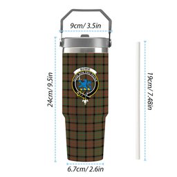 ScotsTee Shop Scottish Bowie Black Ancient Crest Tartan Flip Straw Tumbler 20oz 30oz