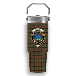 ScotsTee Shop Scottish Bowie Black Ancient Crest Tartan Flip Straw Tumbler 20oz 30oz