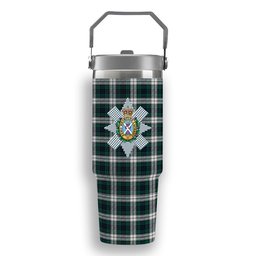 ScotsTee Shop Scottish Black Watch Dress Modern Crest Tartan Flip Straw Tumbler 20oz 30oz