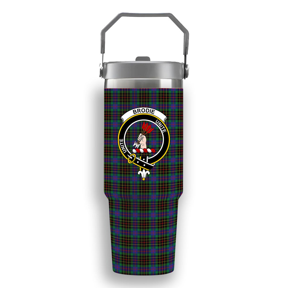 ScotsTee Shop Scottish Brodie Hunting Modern Crest Tartan Flip Straw Tumbler 20oz 30oz