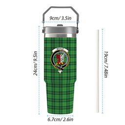 ScotsTee Shop Scottish Boyle SC Crest Tartan Flip Straw Tumbler 20oz 30oz