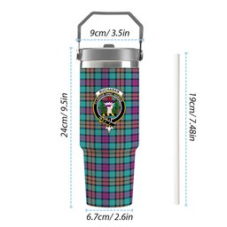 ScotsTee Shop Scottish Buchanan Inauguration Crest Tartan Flip Straw Tumbler 20oz 30oz