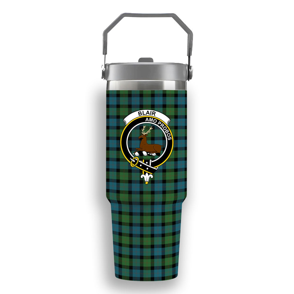 ScotsTee Shop Scottish Blair Ancient Crest Tartan Flip Straw Tumbler 20oz 30oz