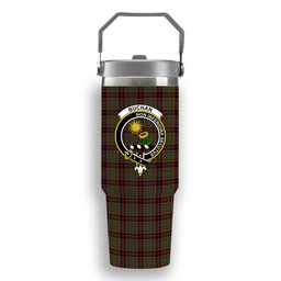 ScotsTee Shop Scottish Buchan Modern Crest Tartan Flip Straw Tumbler 20oz 30oz