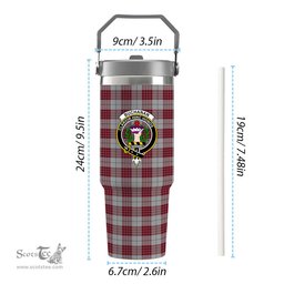 ScotsTee Shop Scottish Buchanan 1842 Crest Tartan Flip Straw Tumbler 20oz 30oz