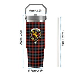ScotsTee Shop Scottish Broun Ancient Crest Tartan Flip Straw Tumbler 20oz 30oz