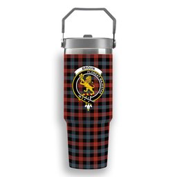 ScotsTee Shop Scottish Broun Ancient Crest Tartan Flip Straw Tumbler 20oz 30oz