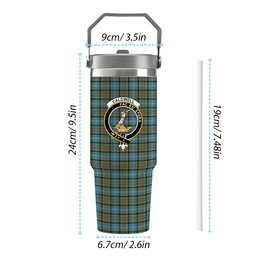 ScotsTee Shop Scottish Caldwell Crest Tartan Flip Straw Tumbler 20oz 30oz