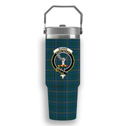 ScotsTee Shop Scottish Burns of California Modern Crest Tartan Flip Straw Tumbler 20oz 30oz