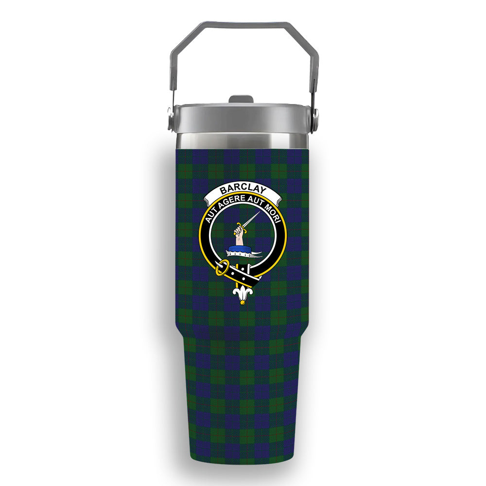 ScotsTee Shop Scottish Barclay Crest Tartan Flip Straw Tumbler 20oz 30oz