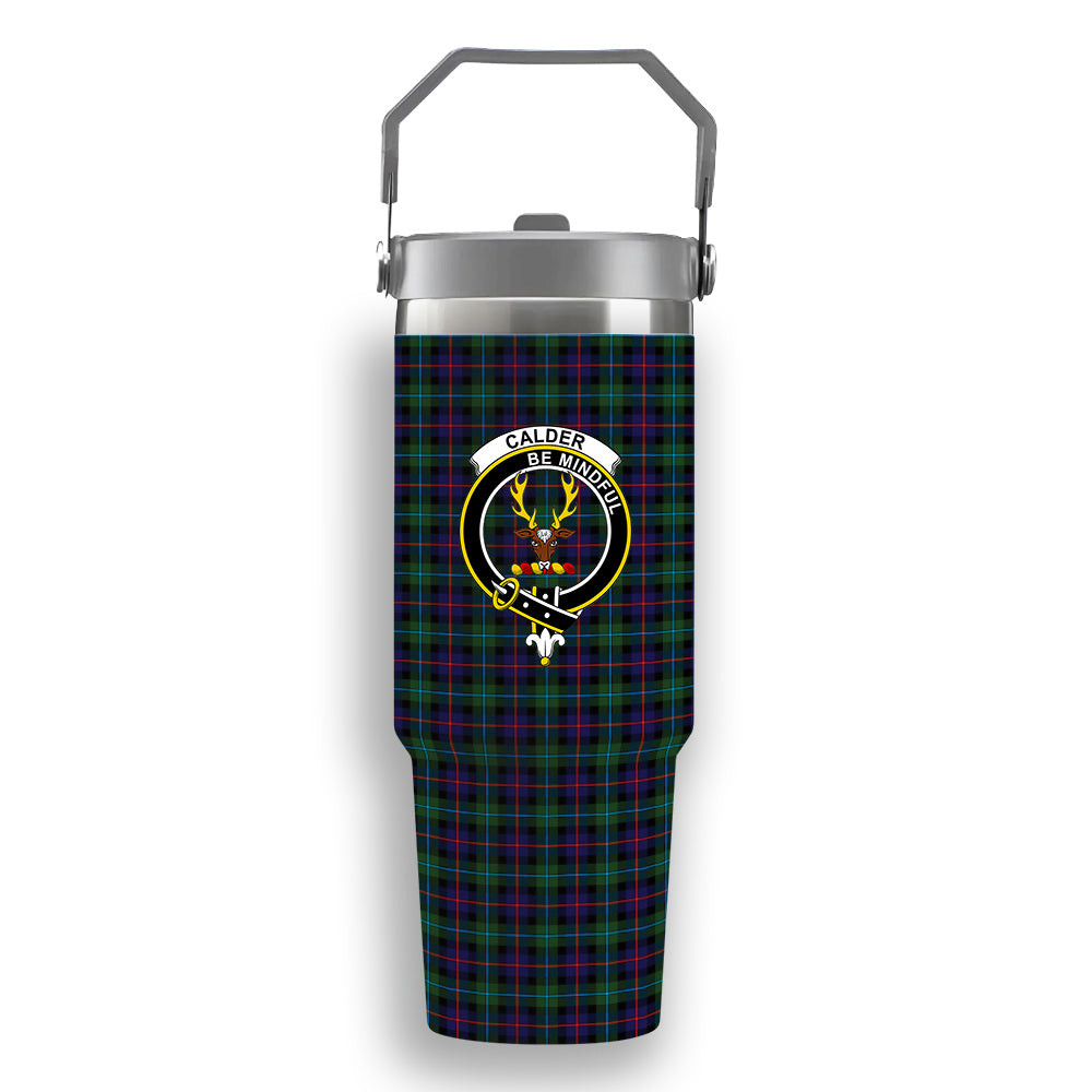 ScotsTee Shop Scottish Calder Modern Crest Tartan Flip Straw Tumbler 20oz 30oz